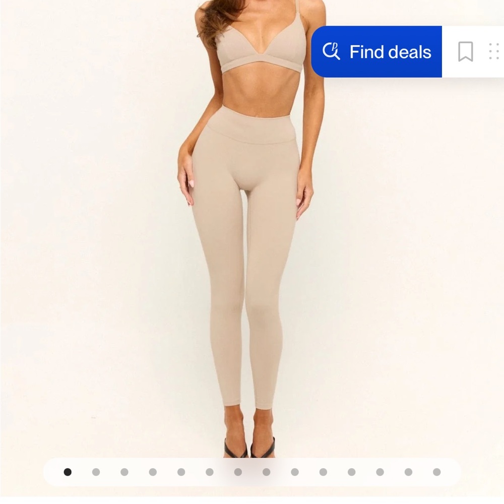 Women's Beige High-Waisted Leggings